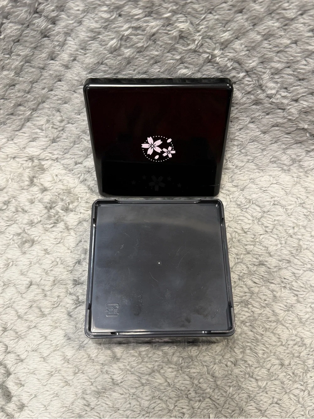 Japanese Cherry Blossom Bento Decorative Storage Box Lacquer Black 3.5/3.5/1.625
